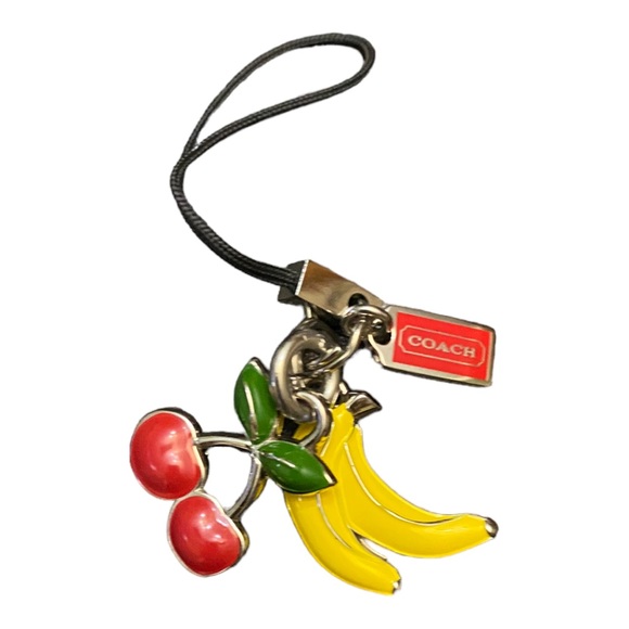 Coach Banana Cherry Purse Charm Rare Retired NWOT - Picture 2 of 3